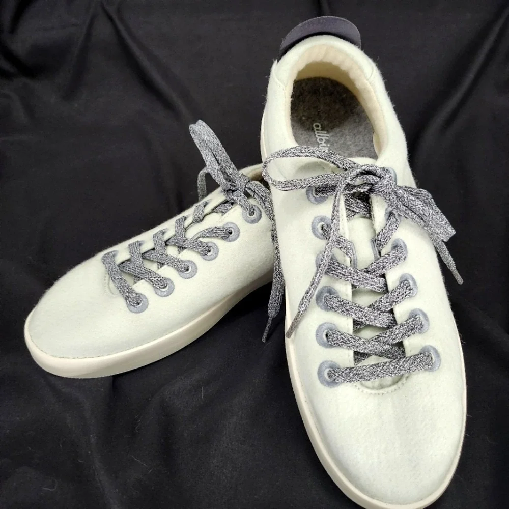 Allbirds‎ Mens Wool Pipers Shoes Size 9 Cream White Low Top Sustainable Sneakers